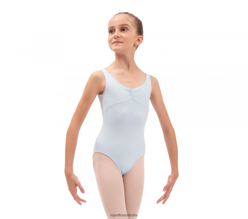 Repetto F4XL707 Kids Gathered Front And Back Leotard Neckline Clothing Fashion