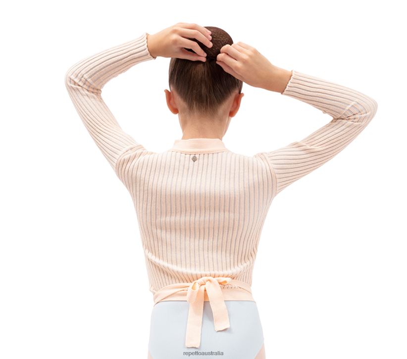 Repetto F4XL753 Kids Bicolor Rib-Knit Wrap-Over Clothing Fashion