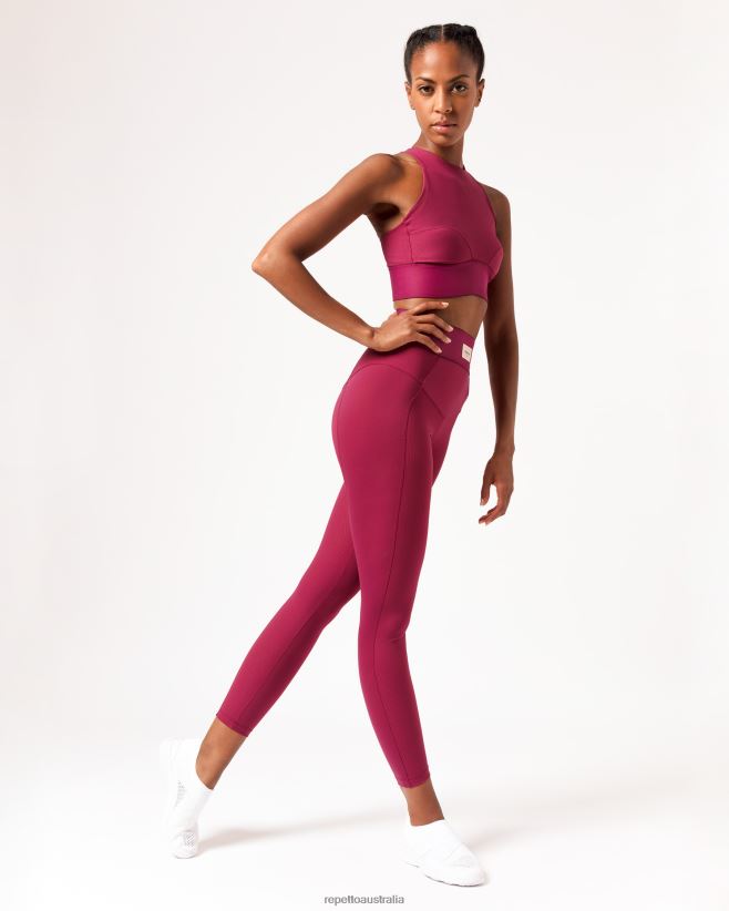 Repetto F4XL298 Women Intense Leggings Clothing Burgundy Red