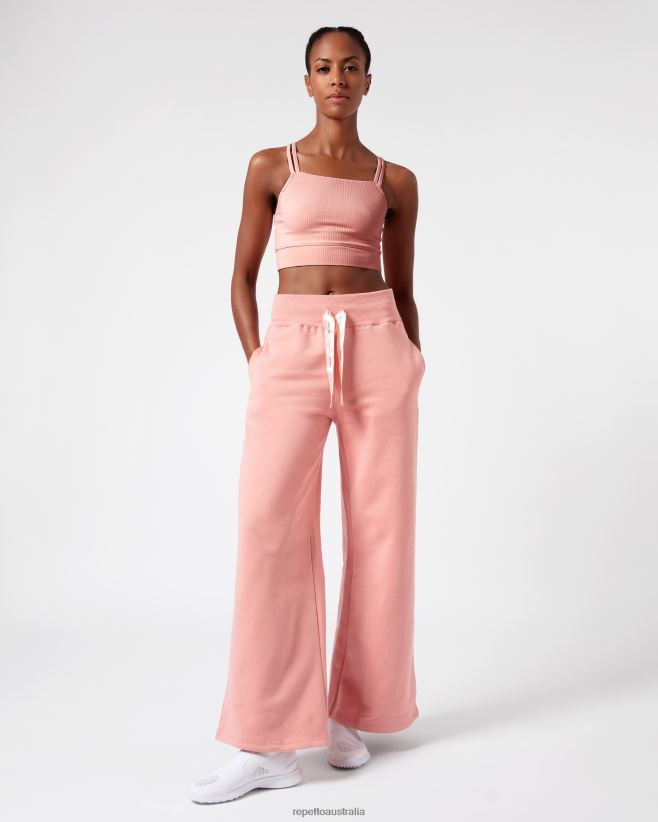 Repetto F4XL299 Women Ribbed Bra With Thin Straps Clothing Blush Pink