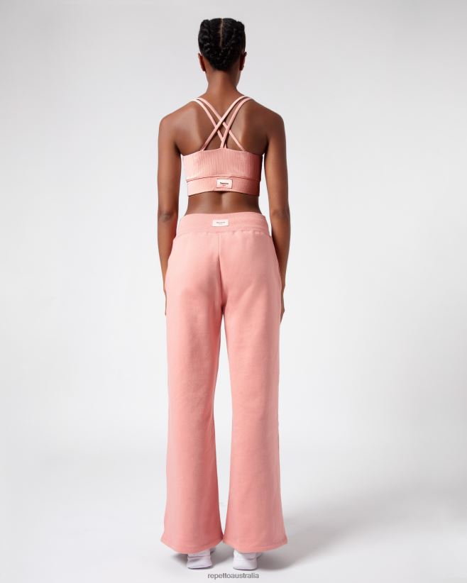 Repetto F4XL299 Women Ribbed Bra With Thin Straps Clothing Blush Pink