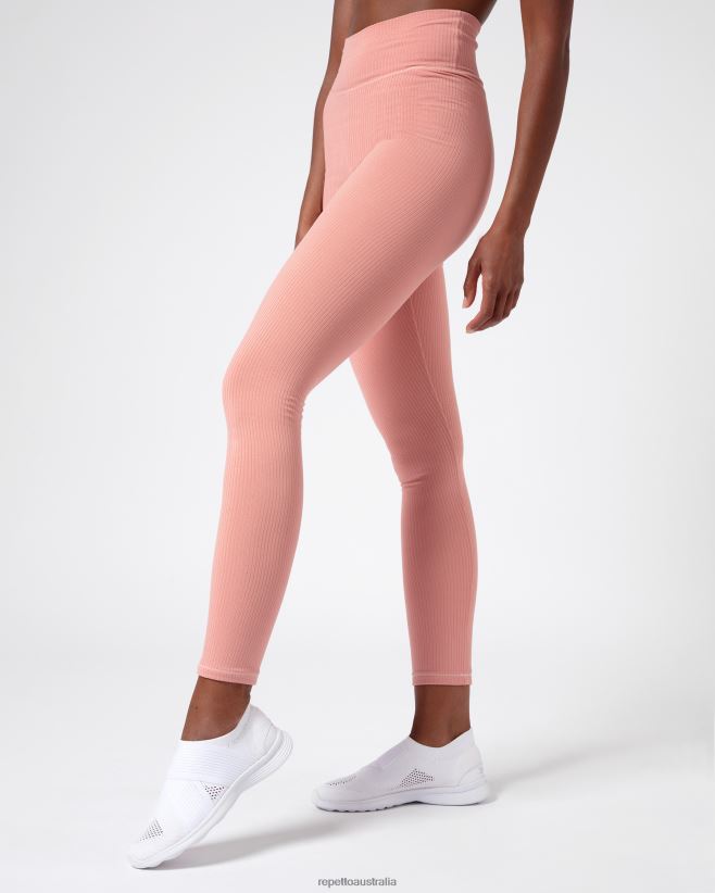 Repetto F4XL300 Women Ribbed Leggings Clothing Blush Pink