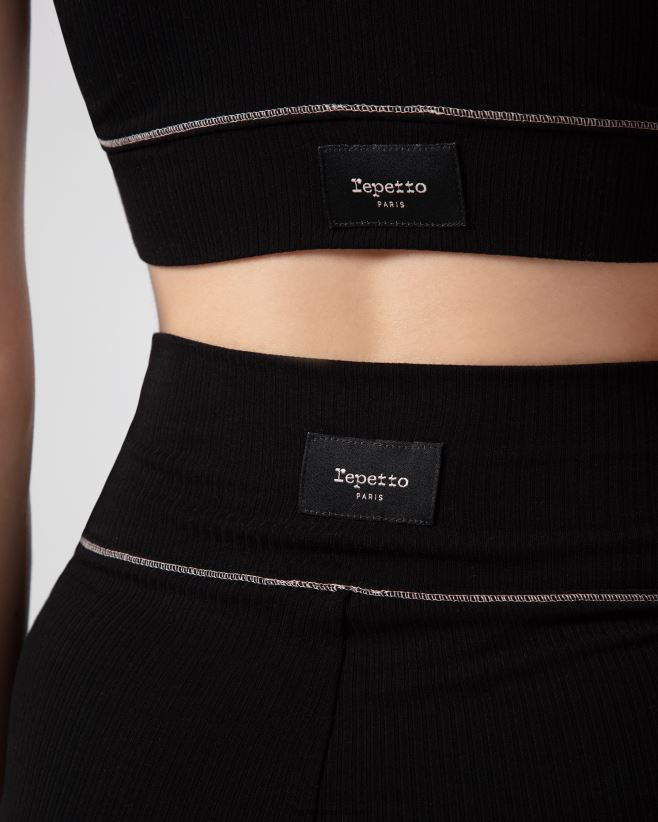 Repetto F4XL301 Women Ribbed Leggings Clothing Black