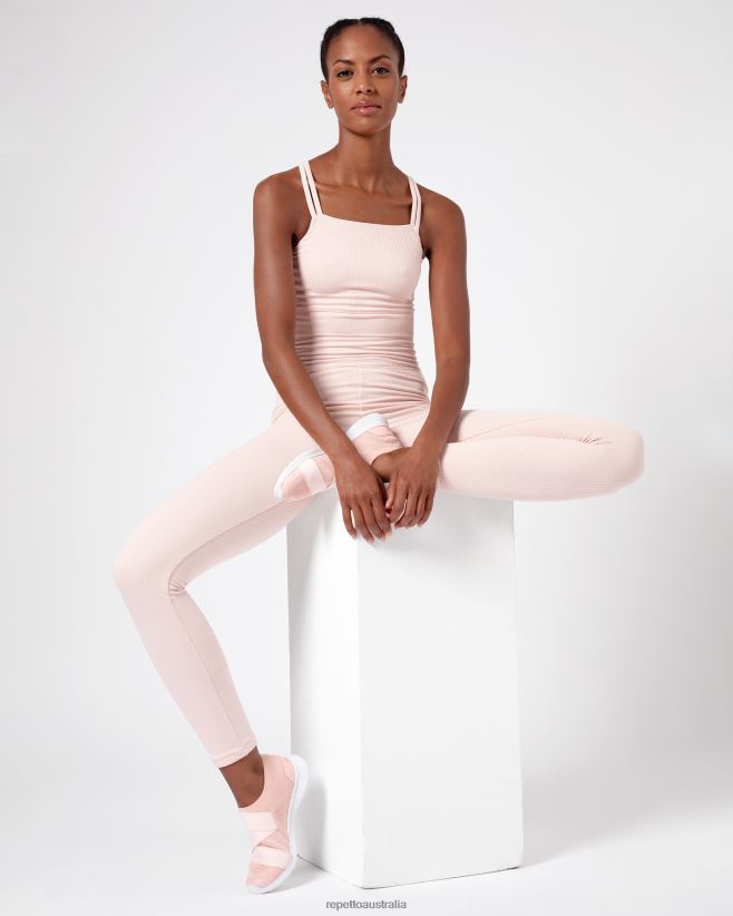 Repetto F4XL304 Women Ribbed Bra With Thin Straps Clothing Petal Pink