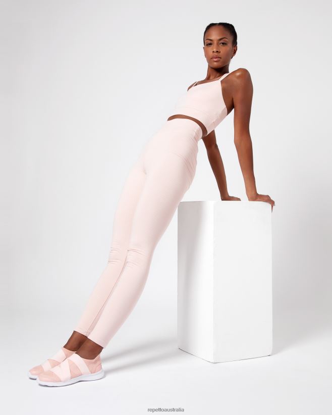 Repetto F4XL304 Women Ribbed Bra With Thin Straps Clothing Petal Pink