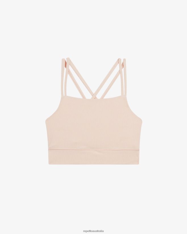 Repetto F4XL304 Women Ribbed Bra With Thin Straps Clothing Petal Pink