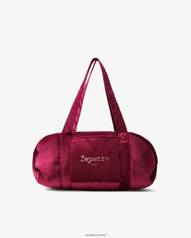 Repetto F4XL403 Women Velvet Duffle Bag Size M Accessories Nenuphar Pink