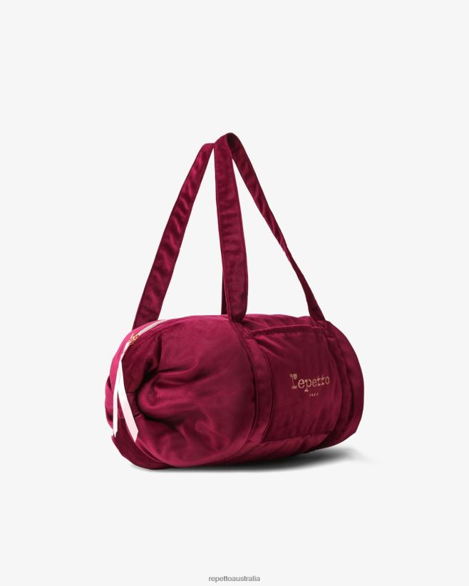 Repetto F4XL403 Women Velvet Duffle Bag Size M Accessories Nenuphar Pink