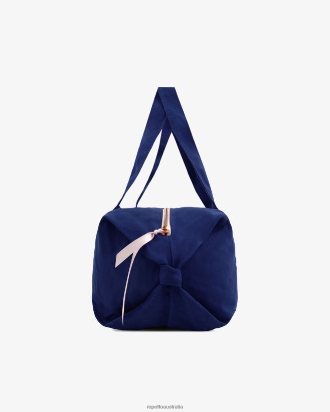 Repetto F4XL404 Women Cotton Duffle Bag Size M Accessories Petrol Blue