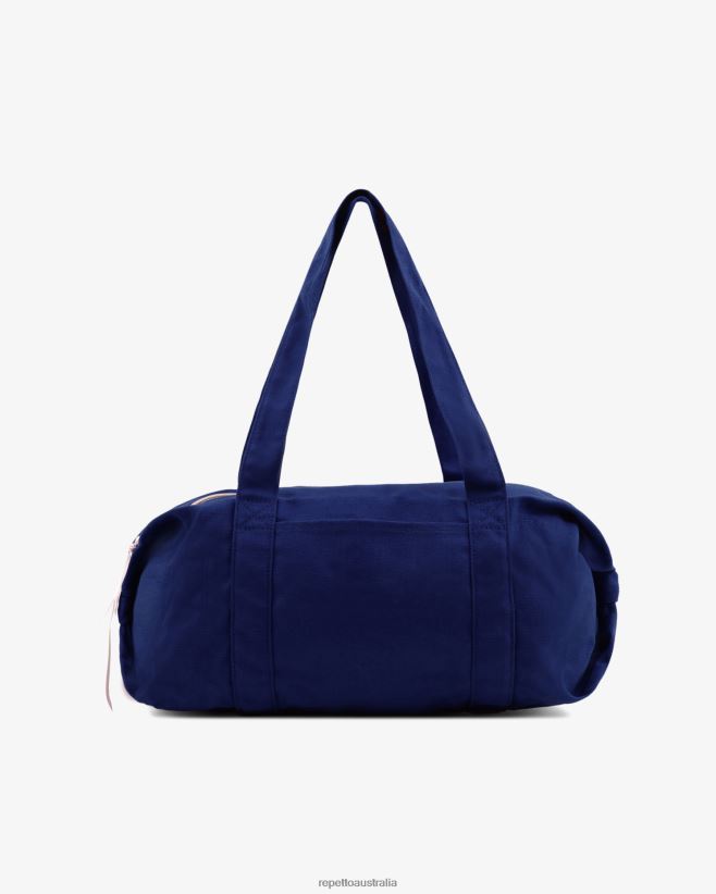 Repetto F4XL404 Women Cotton Duffle Bag Size M Accessories Petrol Blue