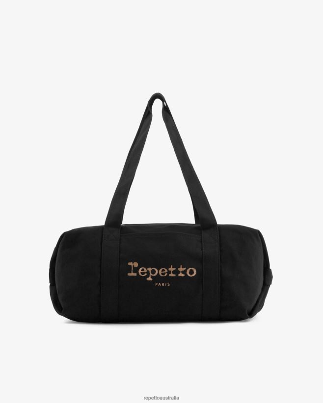 Repetto F4XL406 Women Cotton Duffle Bag Size M Accessories Black