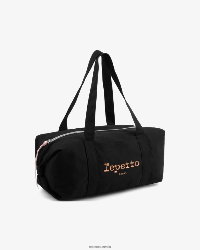Repetto F4XL406 Women Cotton Duffle Bag Size M Accessories Black