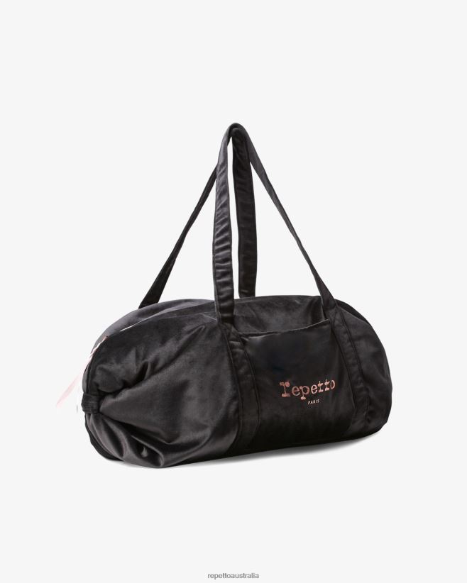 Repetto F4XL408 Women Velvet Duffle Bag Size M Accessories Black