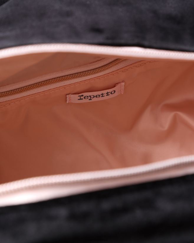 Repetto F4XL408 Women Velvet Duffle Bag Size M Accessories Black