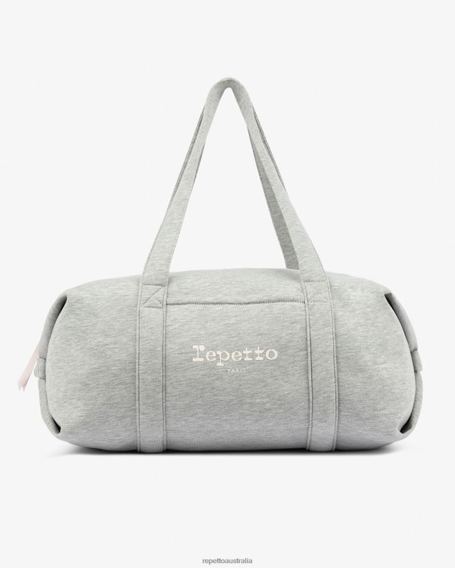 Repetto F4XL410 Women Jersey Duffle Bag Size L Accessories Mottled Light Grey