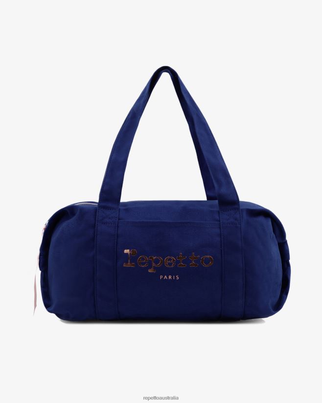 Repetto F4XL413 Women Cotton Duffle Bag Size L Accessories Petrol Blue