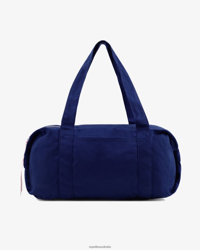 Repetto F4XL413 Women Cotton Duffle Bag Size L Accessories Petrol Blue