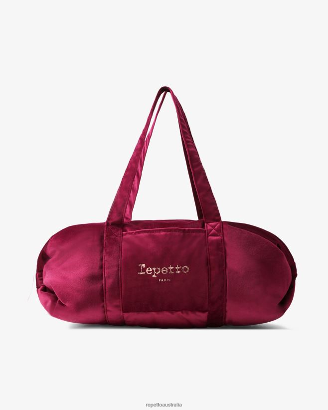 Repetto F4XL415 Women Velvet Duffle Bag Size L Accessories Nenuphar Pink