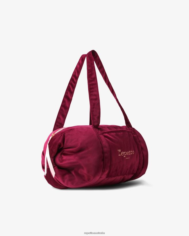 Repetto F4XL415 Women Velvet Duffle Bag Size L Accessories Nenuphar Pink
