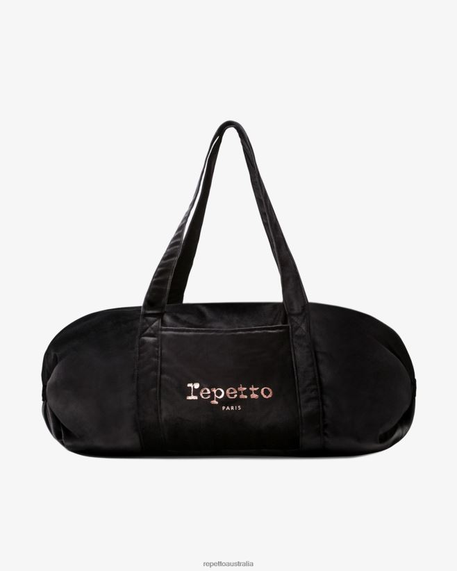Repetto F4XL416 Women Velvet Duffle Bag Size L Accessories Black