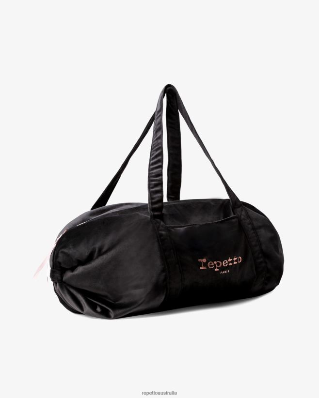 Repetto F4XL416 Women Velvet Duffle Bag Size L Accessories Black