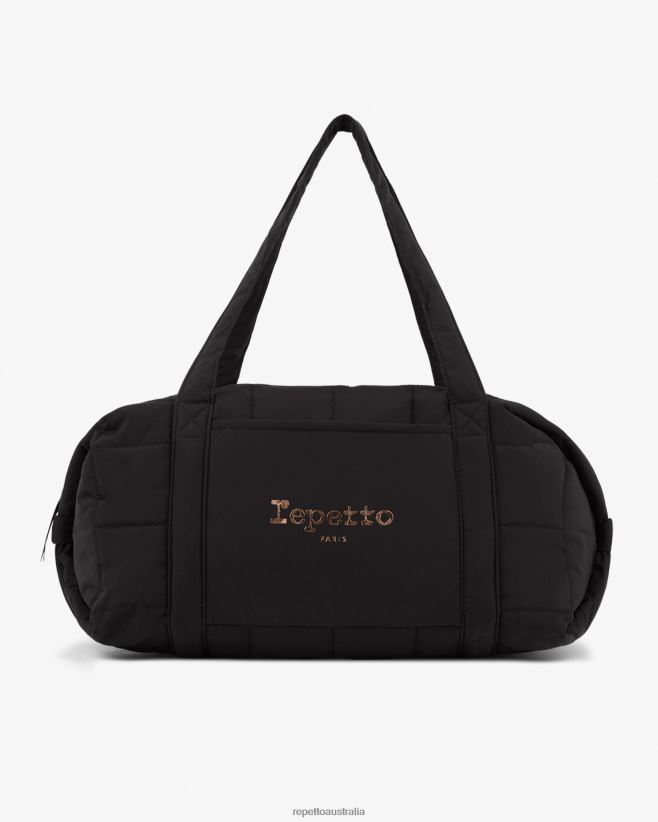 Repetto F4XL417 Women Padded Nylon Duffle Bag Size L Accessories Black