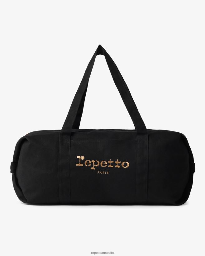 Repetto F4XL418 Women Cotton Duffle Bag Size L Accessories Black