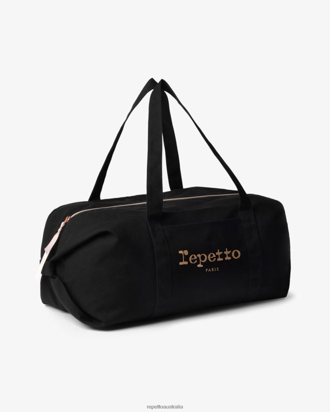Repetto F4XL418 Women Cotton Duffle Bag Size L Accessories Black