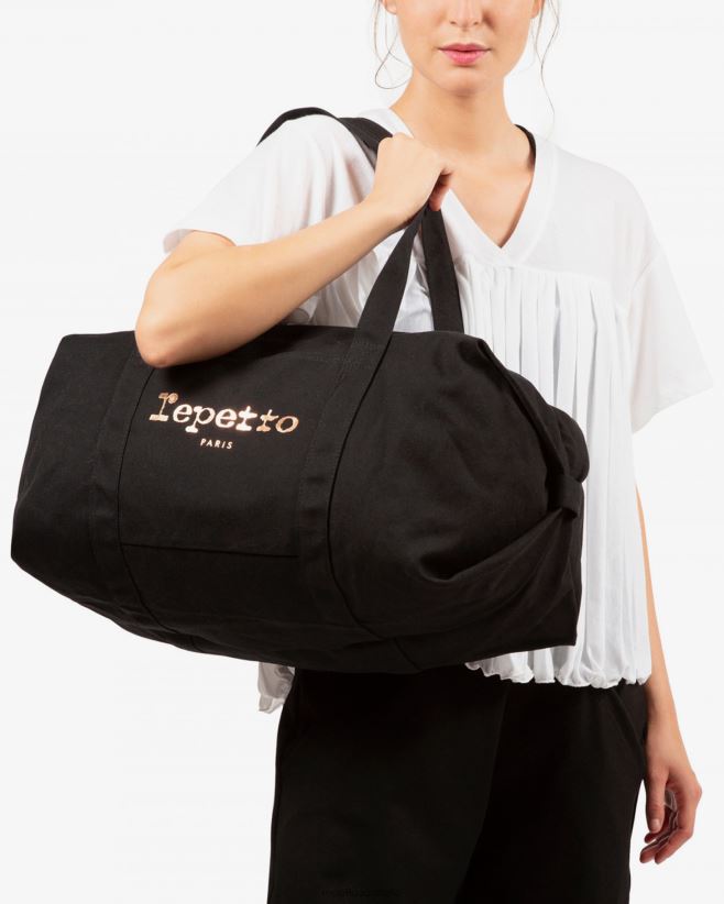 Repetto F4XL418 Women Cotton Duffle Bag Size L Accessories Black