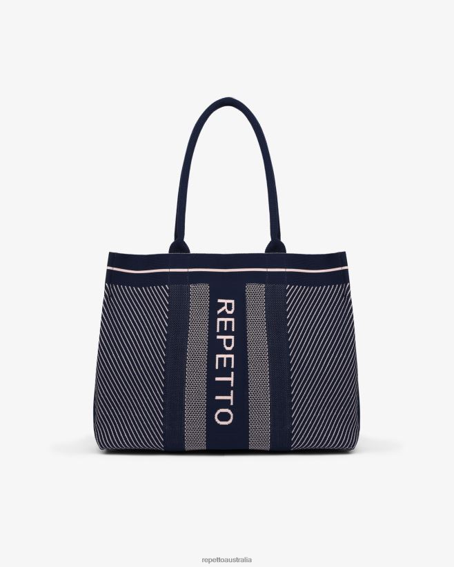 Repetto F4XL423 Women Shopping Bag Accessories Navy Blue Blush