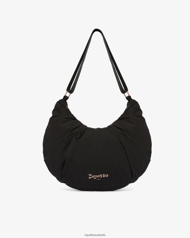 Repetto F4XL427 Women Lune Padded Nylon Half-Moon Bag Accessories Black