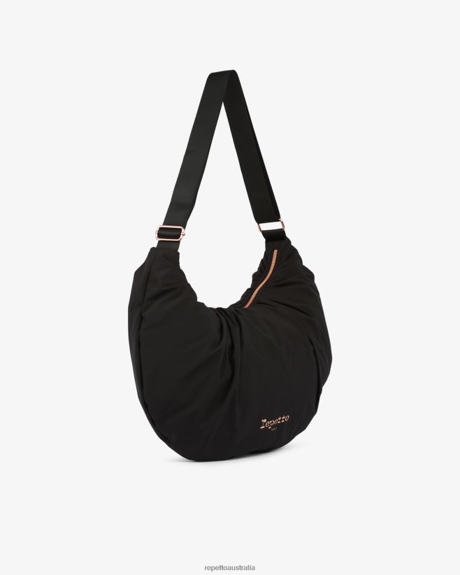 Repetto F4XL427 Women Lune Padded Nylon Half-Moon Bag Accessories Black
