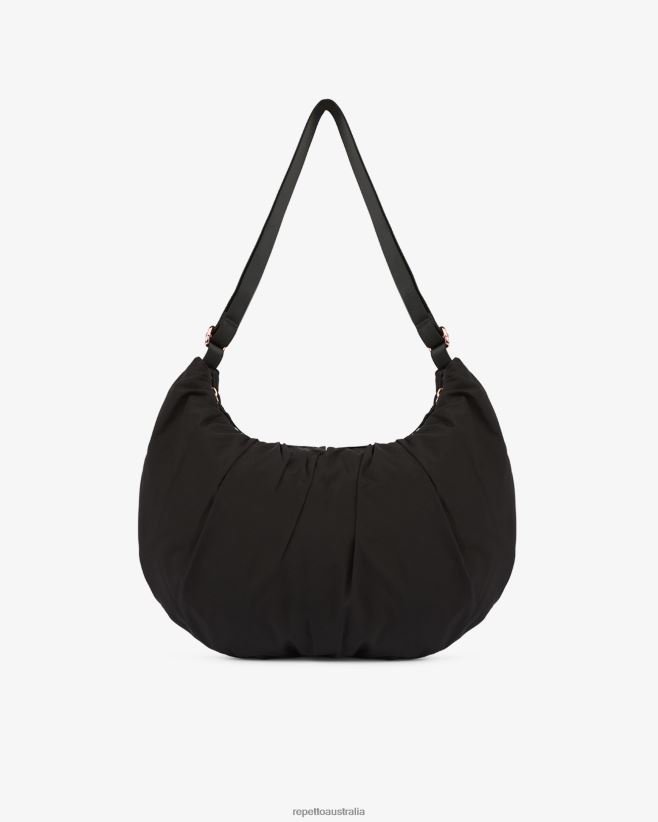 Repetto F4XL427 Women Lune Padded Nylon Half-Moon Bag Accessories Black