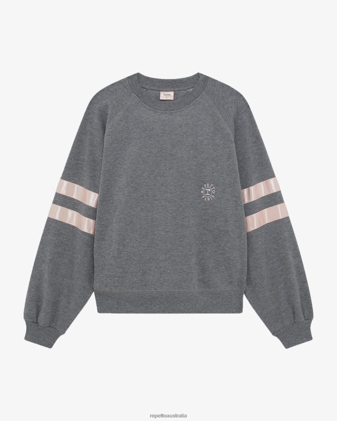 Repetto F4XL351 Women Satin Sweatshirt Clothing Mottled Light Grey