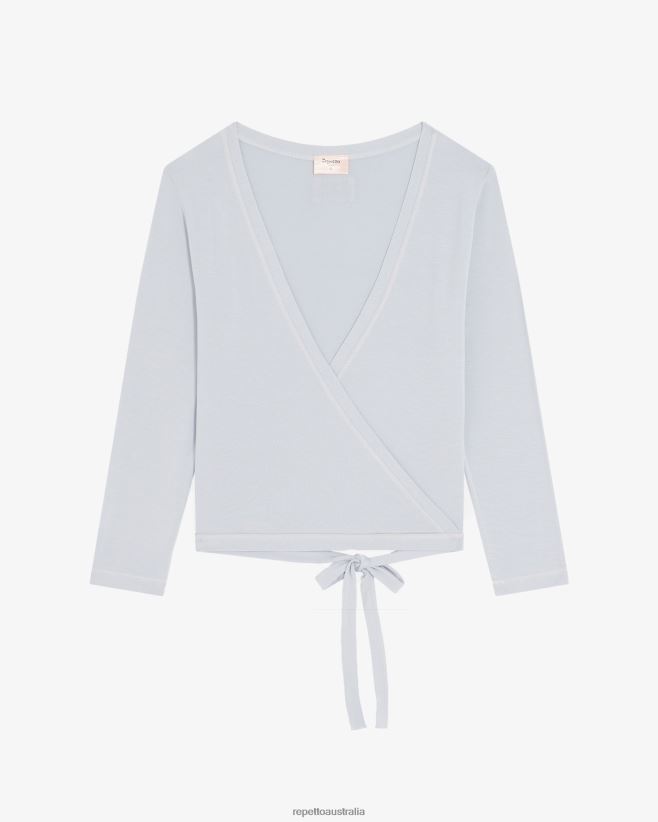 Repetto F4XL363 Women Wrap-Over Clothing Pearl Grey
