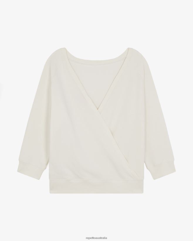 Repetto F4XL366 Women Wrap-Over Sweatshirt Clothing Ivory White