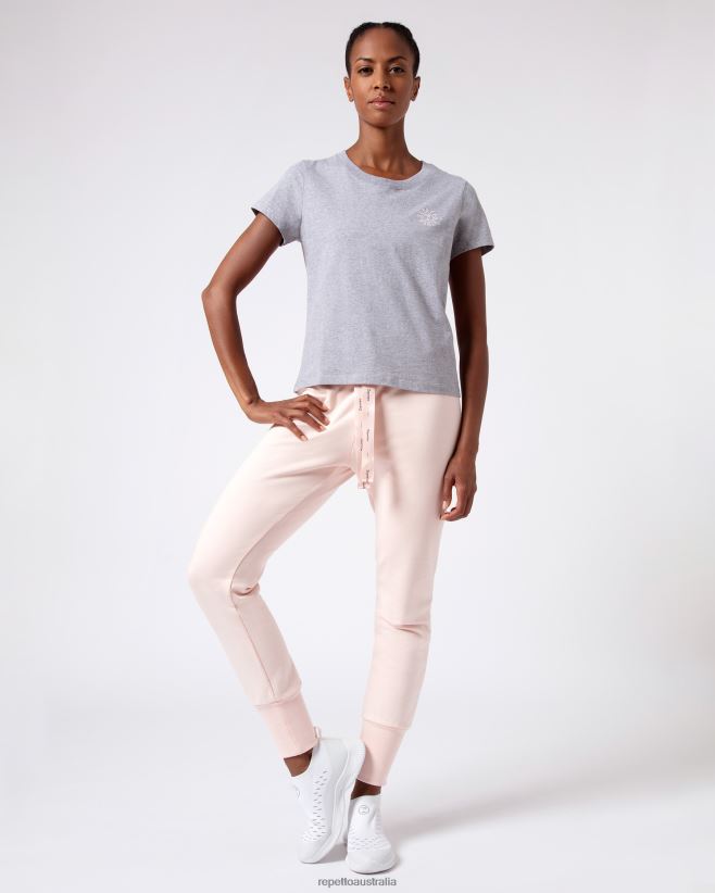 Repetto F4XL316 Women R Logo T-Shirt Clothing Mottled Light Grey