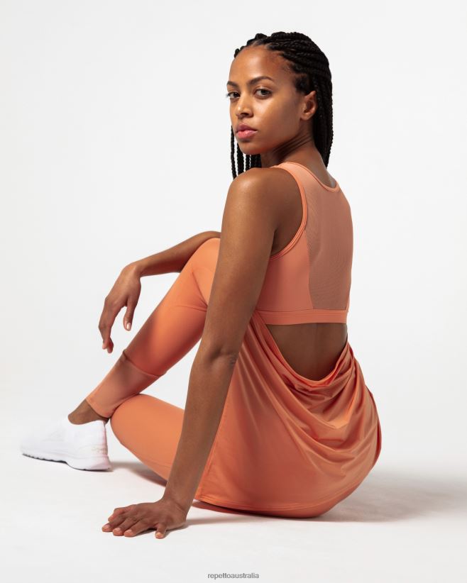 Repetto F4XL323 Women Active Silk Tank Top Clothing Bronze Orange