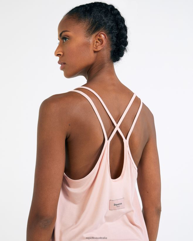 Repetto F4XL326 Women Studio Thin Straps Tank Top Clothing Petal Pink