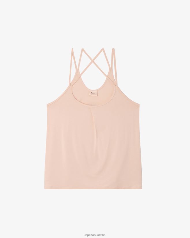 Repetto F4XL326 Women Studio Thin Straps Tank Top Clothing Petal Pink