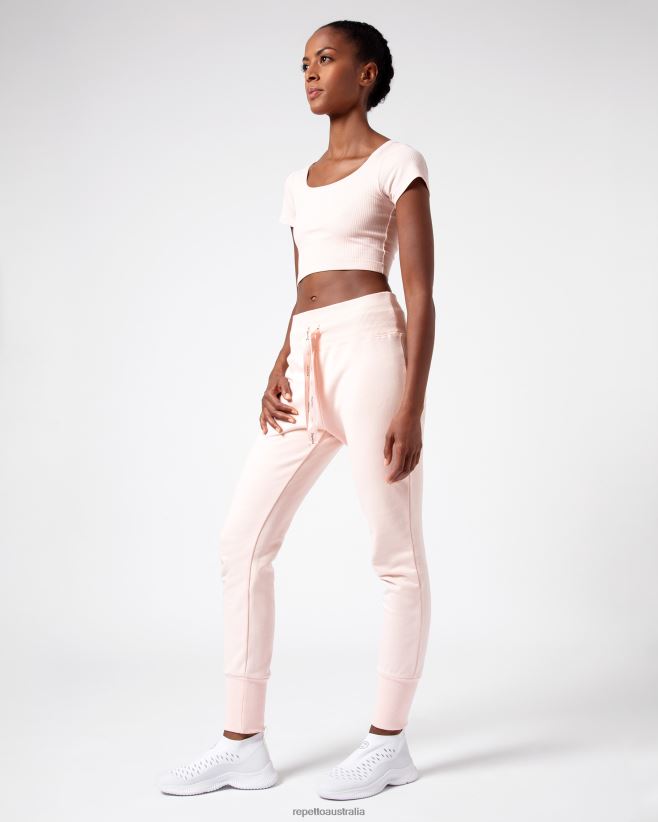 Repetto F4XL328 Women Ribbed Short Top Clothing Petal Pink