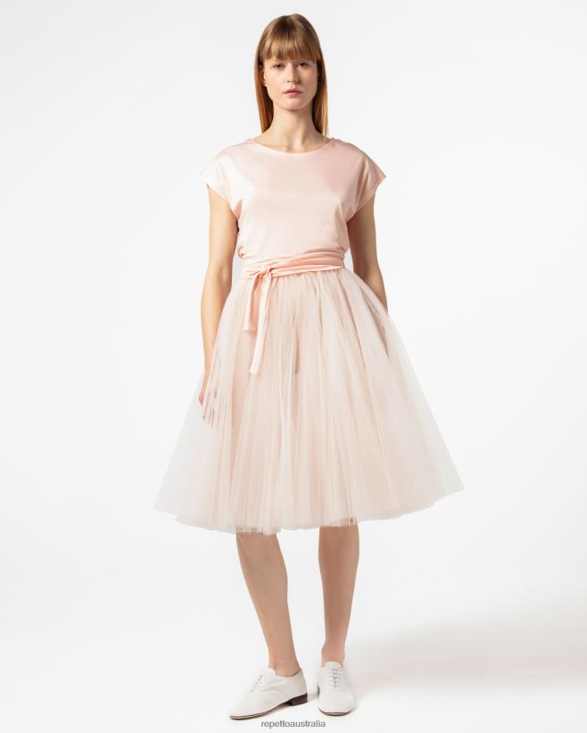 Repetto F4XL332 Women Top To Tie Clothing Nude Pink