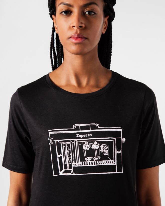 Repetto F4XL342 Women Boutique T-Shirt Clothing Black