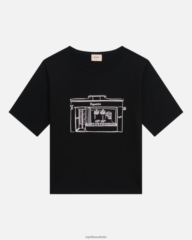 Repetto F4XL342 Women Boutique T-Shirt Clothing Black