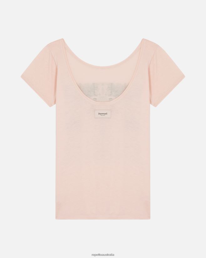 Repetto F4XL346 Women Urban Ballet T-Shirt Clothing Nude Pink