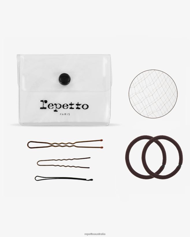 Repetto F4XL633 Women Hair Kit For Dance Bun Accessories Chestnut Brown