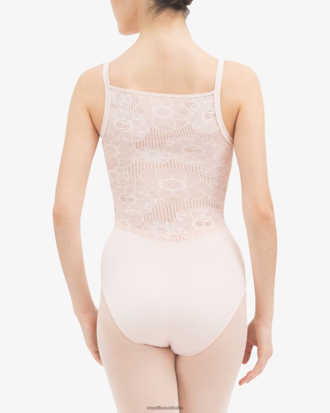 Repetto F4XL439 Women Leotard With Lace In The Back Clothing Petal Pink