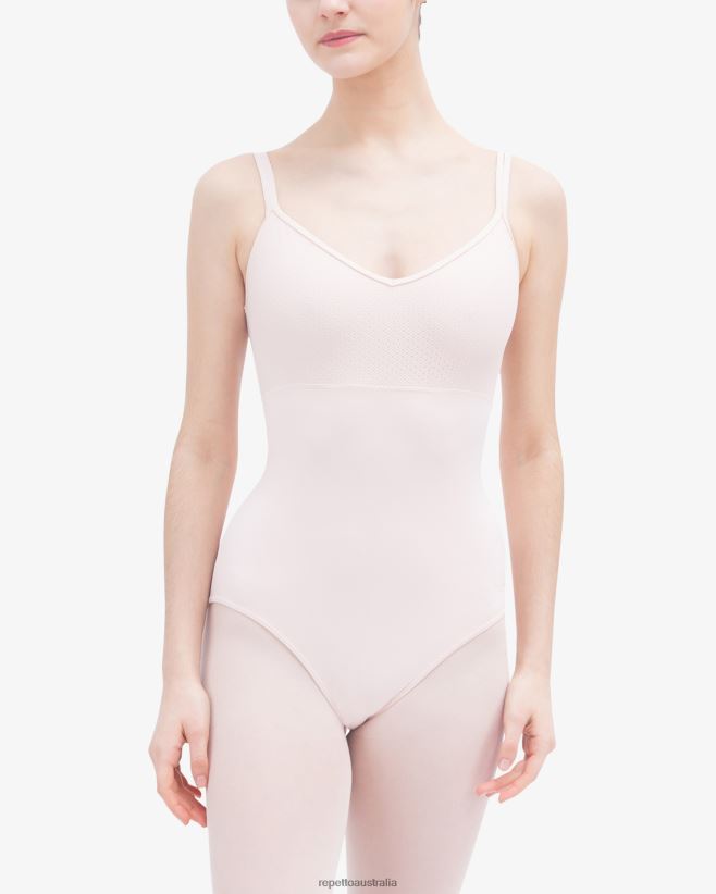 Repetto F4XL440 Women Lacy Leotard Clothing Petal Pink