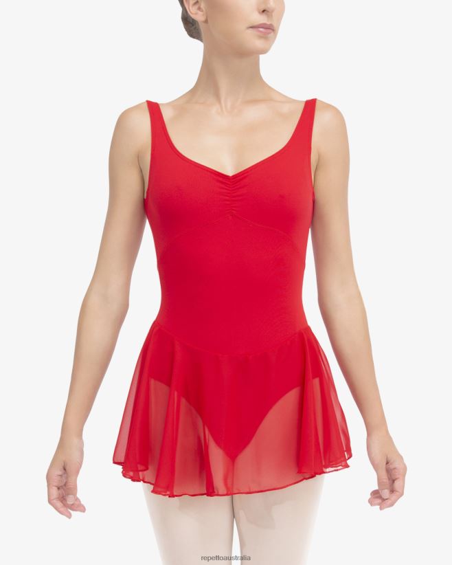 Repetto F4XL449 Women Thin Straps Tunic Clothing Carnation Red