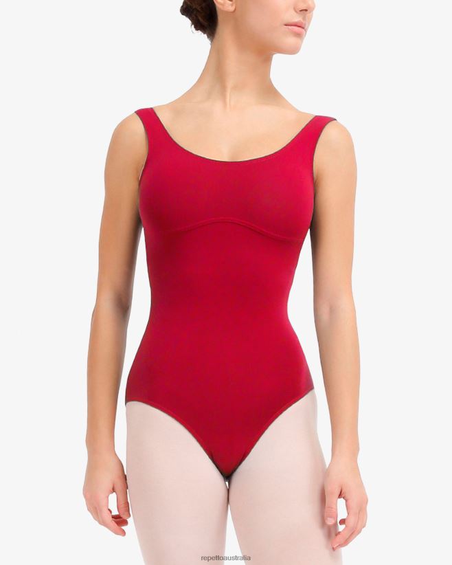 Repetto F4XL451 Women Large Straps Leotard Clothing Garnet-Colored